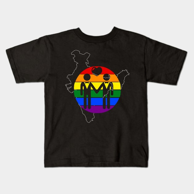 India Gay Pride Shirt Celebrate Gay Rights In India Kids T-Shirt by sheepmerch